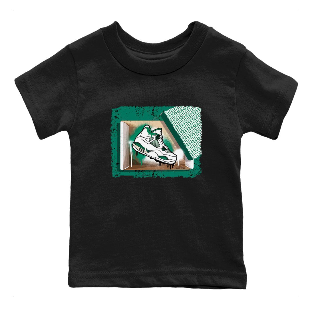 4s Oxidized Green shirts to match jordans New Kicks sneaker match tees Air Jordan 4 Oxidized Green SNRT Sneaker Tees streetwear brand Baby and Youth Black 2 cotton tee