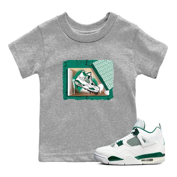 4s Oxidized Green shirts to match jordans New Kicks sneaker match tees Air Jordan 4 Oxidized Green SNRT Sneaker Tees streetwear brand Baby and Youth Heather Grey 1 cotton tee