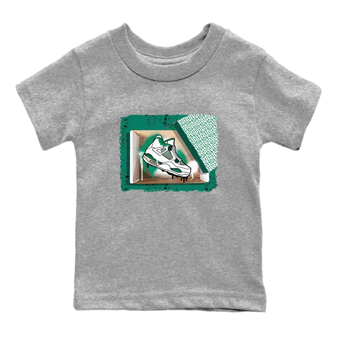 4s Oxidized Green shirts to match jordans New Kicks sneaker match tees Air Jordan 4 Oxidized Green SNRT Sneaker Tees streetwear brand Baby and Youth Heather Grey 2 cotton tee