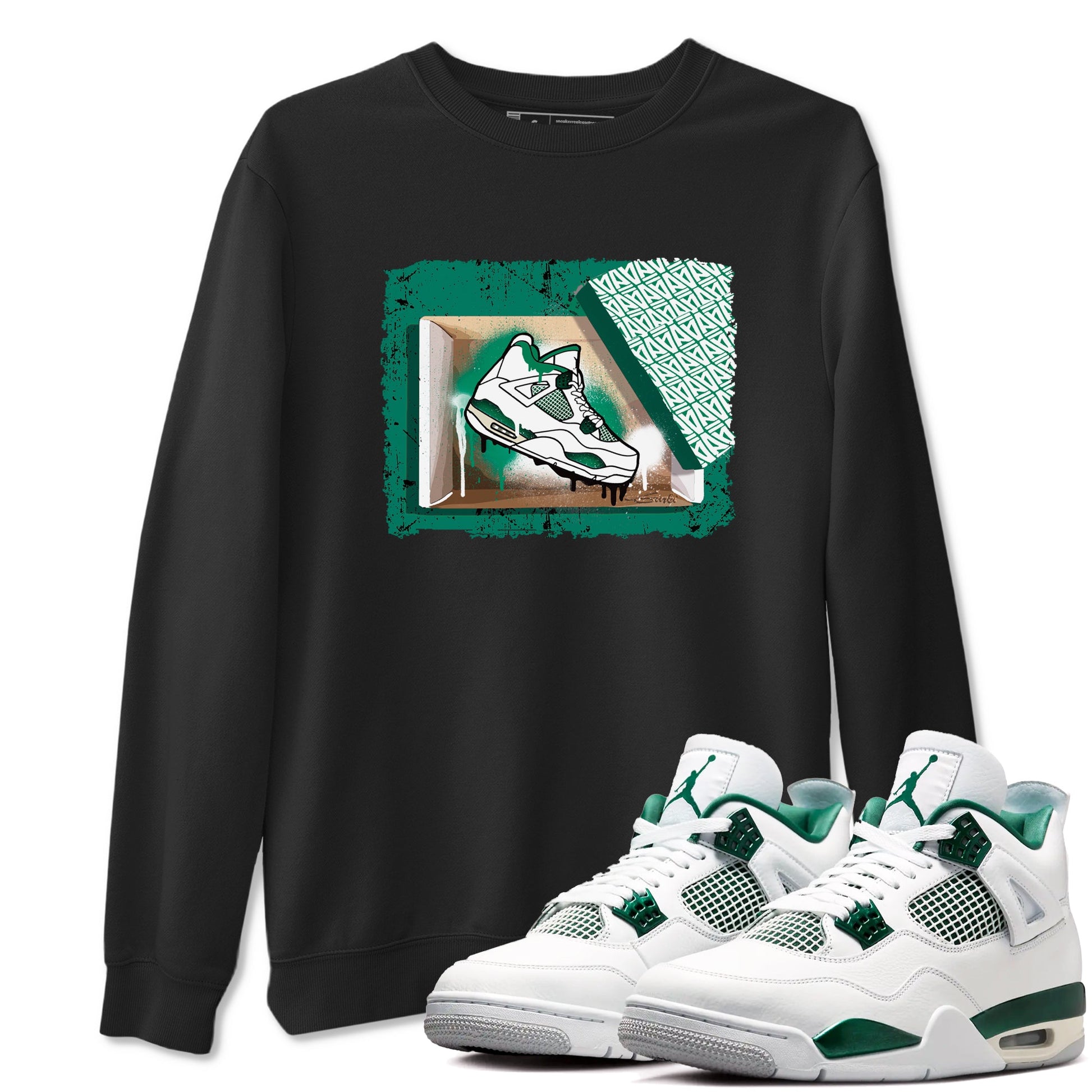 4s Oxidized Green shirts to match jordans New Kicks sneaker match tees Air Jordan 4 Oxidized Green SNRT Sneaker Tees streetwear brand Black 1 unisex cotton tee