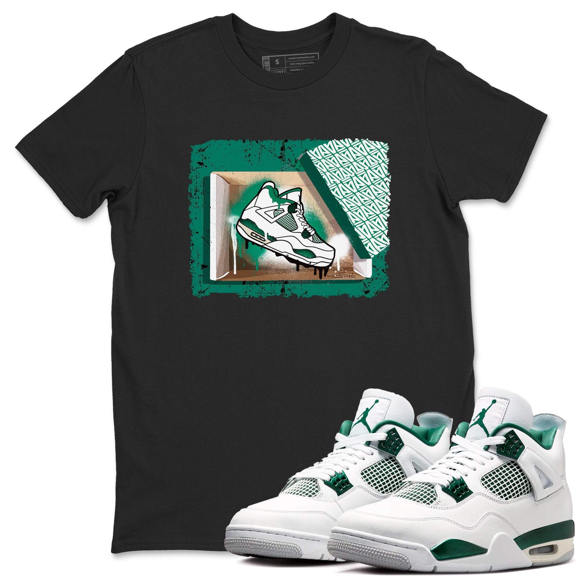 4s Oxidized Green shirts to match jordans New Kicks sneaker match tees Air Jordan 4 Oxidized Green SNRT Sneaker Tees streetwear brand Black 1 unisex cotton tee