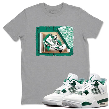 4s Oxidized Green shirts to match jordans New Kicks sneaker match tees Air Jordan 4 Oxidized Green SNRT Sneaker Tees streetwear brand Heather Grey 1 unisex cotton tee
