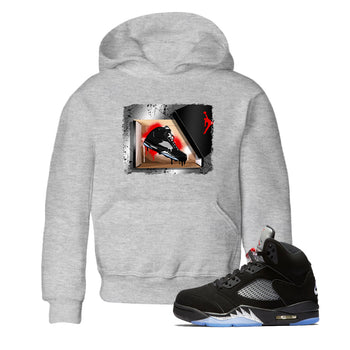 AJ5 Reimagined shirts to match jordans New Kicks best t shirts to wear with jordans Air Jordan 5 Retro OG Reimagined match shoes to clothes SNRT Sneaker Tees Youth Baby Heather Grey 1 tee