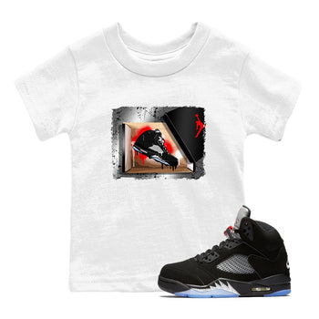 AJ5 Reimagined shirts to match jordans New Kicks best t shirts to wear with jordans Air Jordan 5 Retro OG Reimagined match shoes to clothes SNRT Sneaker Tees Youth Baby White 1 tee