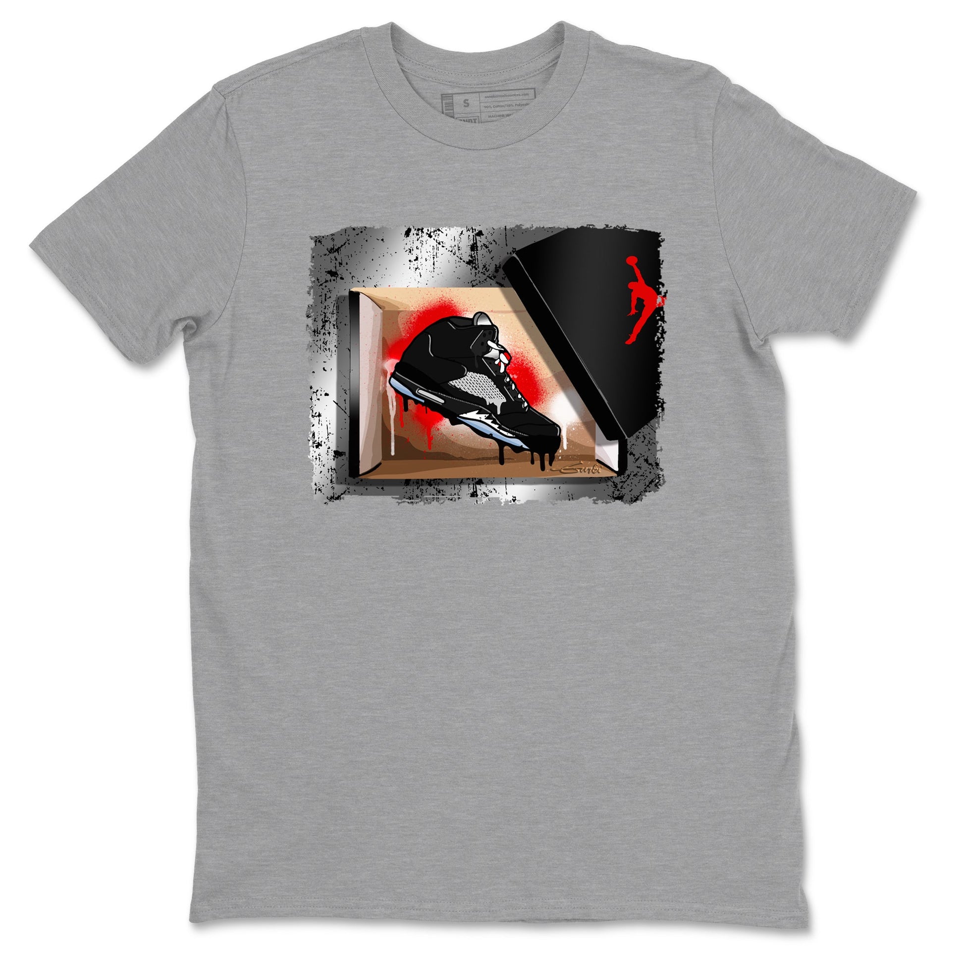 AJ5 Reimagined shirts to match jordans New Kicks best t shirts to wear with jordans Air Jordan 5 Retro OG Reimagined match shoes to clothes SNRT Sneaker Tees unisex cotton Heather Grey 2 shirts