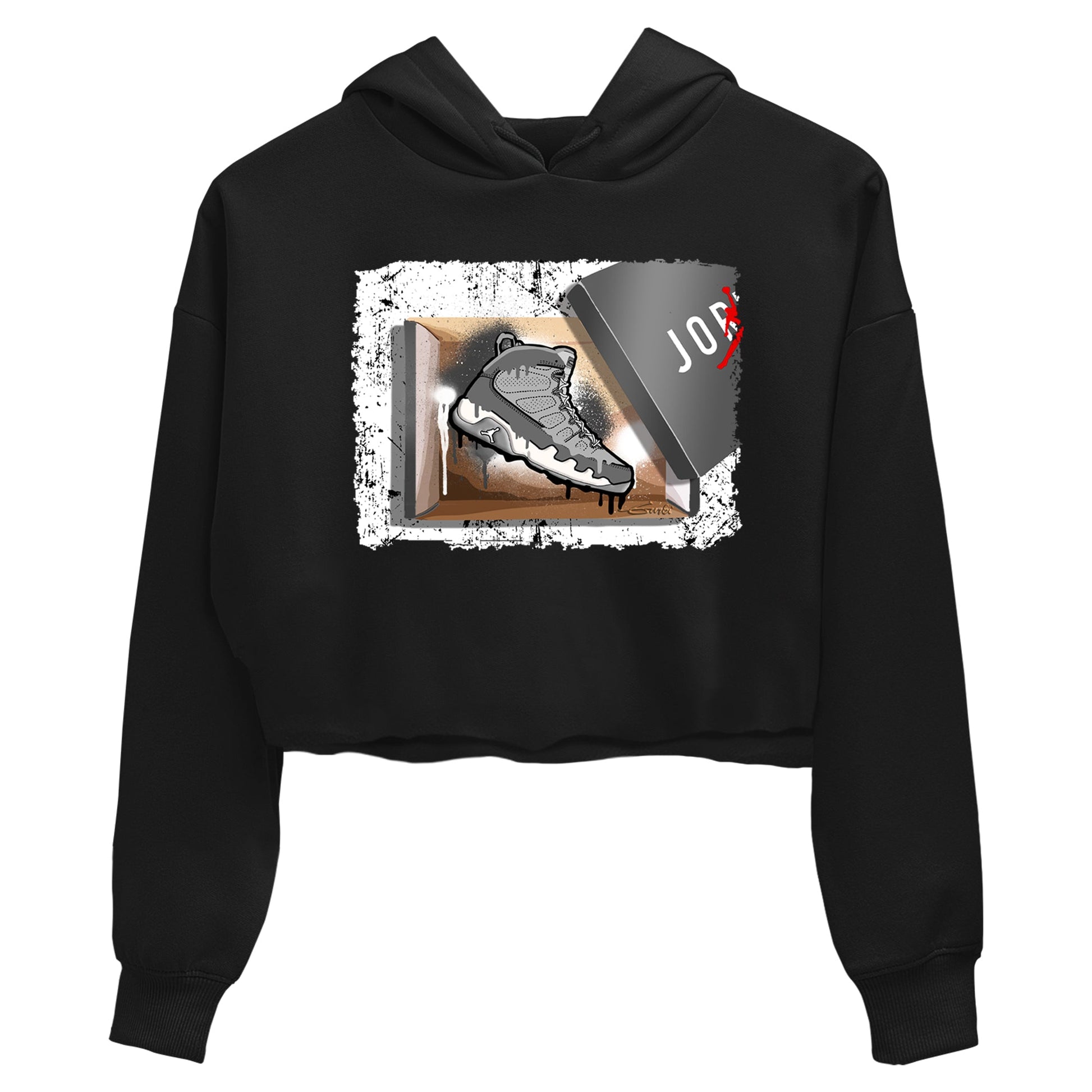 AJ 9 Cool Grey shirts to match jordans New Kicks best t shirts to wear with jordans Air Jordan 9 Retro Cool Grey match shoes to clothes SNRT Sneaker Tees unisex cotton Black 2 crop tee