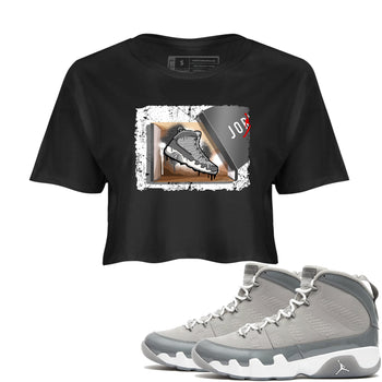 AJ 9 Cool Grey shirts to match jordans New Kicks best t shirts to wear with jordans Air Jordan 9 Retro Cool Grey match shoes to clothes SNRT Sneaker Tees unisex cotton Black 1 crop tee