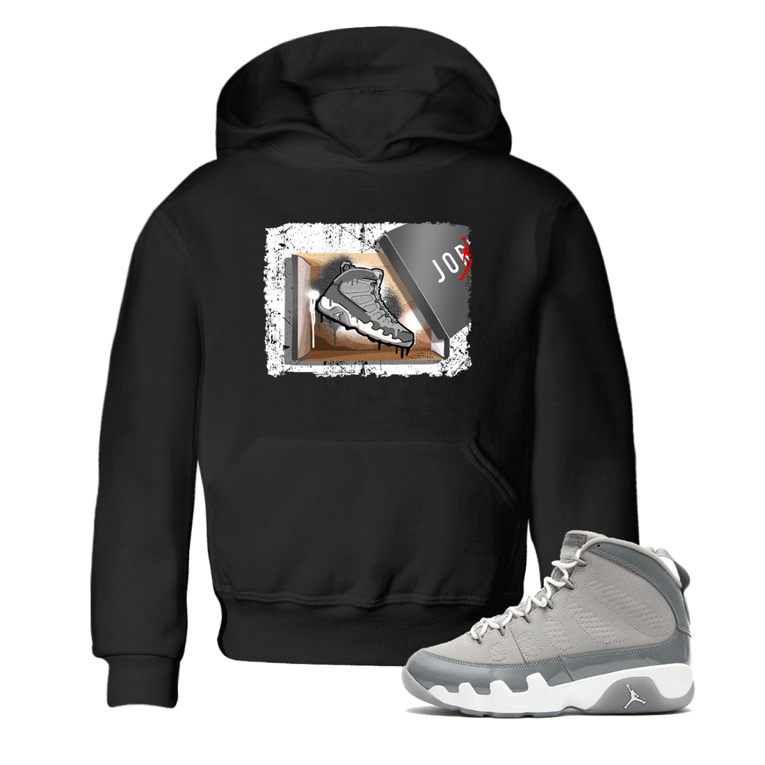 AJ 9 Cool Grey shirts to match jordans New Kicks best t shirts to wear with jordans Air Jordan 9 Retro Cool Grey match shoes to clothes SNRT Sneaker Tees Youth Baby Black 1 tee