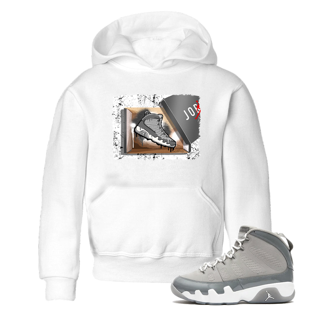 AJ 9 Cool Grey shirts to match jordans New Kicks best t shirts to wear with jordans Air Jordan 9 Retro Cool Grey match shoes to clothes SNRT Sneaker Tees Youth Baby White 1 tee