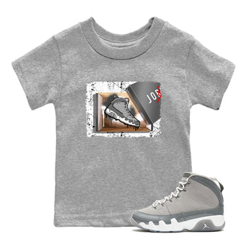 AJ 9 Cool Grey shirts to match jordans New Kicks best t shirts to wear with jordans Air Jordan 9 Retro Cool Grey match shoes to clothes SNRT Sneaker Tees Youth Baby Heather Grey 1 tee