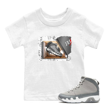 AJ 9 Cool Grey shirts to match jordans New Kicks best t shirts to wear with jordans Air Jordan 9 Retro Cool Grey match shoes to clothes SNRT Sneaker Tees Youth Baby White 1 tee