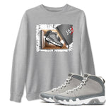 AJ 9 Cool Grey shirts to match jordans New Kicks best t shirts to wear with jordans Air Jordan 9 Retro Cool Grey match shoes to clothes SNRT Sneaker Tees unisex cotton Heather Grey 1 shirts