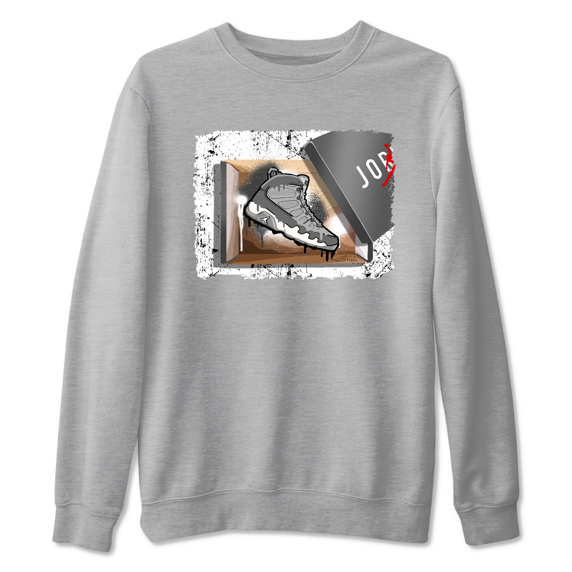 AJ 9 Cool Grey shirts to match jordans New Kicks best t shirts to wear with jordans Air Jordan 9 Retro Cool Grey match shoes to clothes SNRT Sneaker Tees unisex cotton Heather Grey 2 shirts