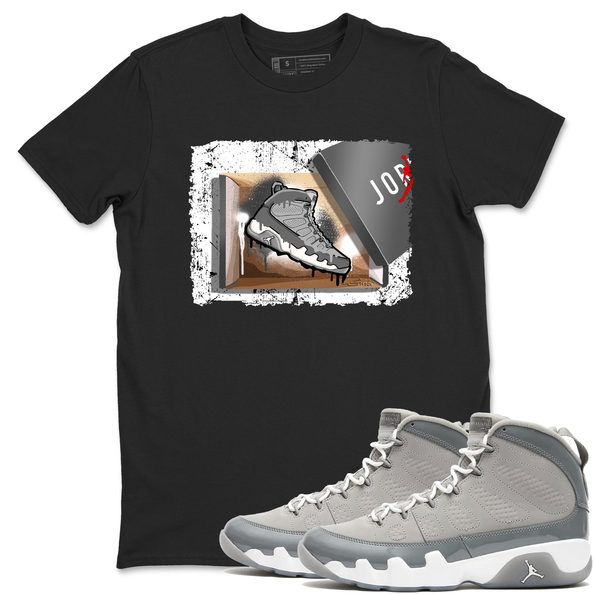 AJ 9 Cool Grey shirts to match jordans New Kicks best t shirts to wear with jordans Air Jordan 9 Retro Cool Grey match shoes to clothes SNRT Sneaker Tees unisex cotton Black 1 shirts