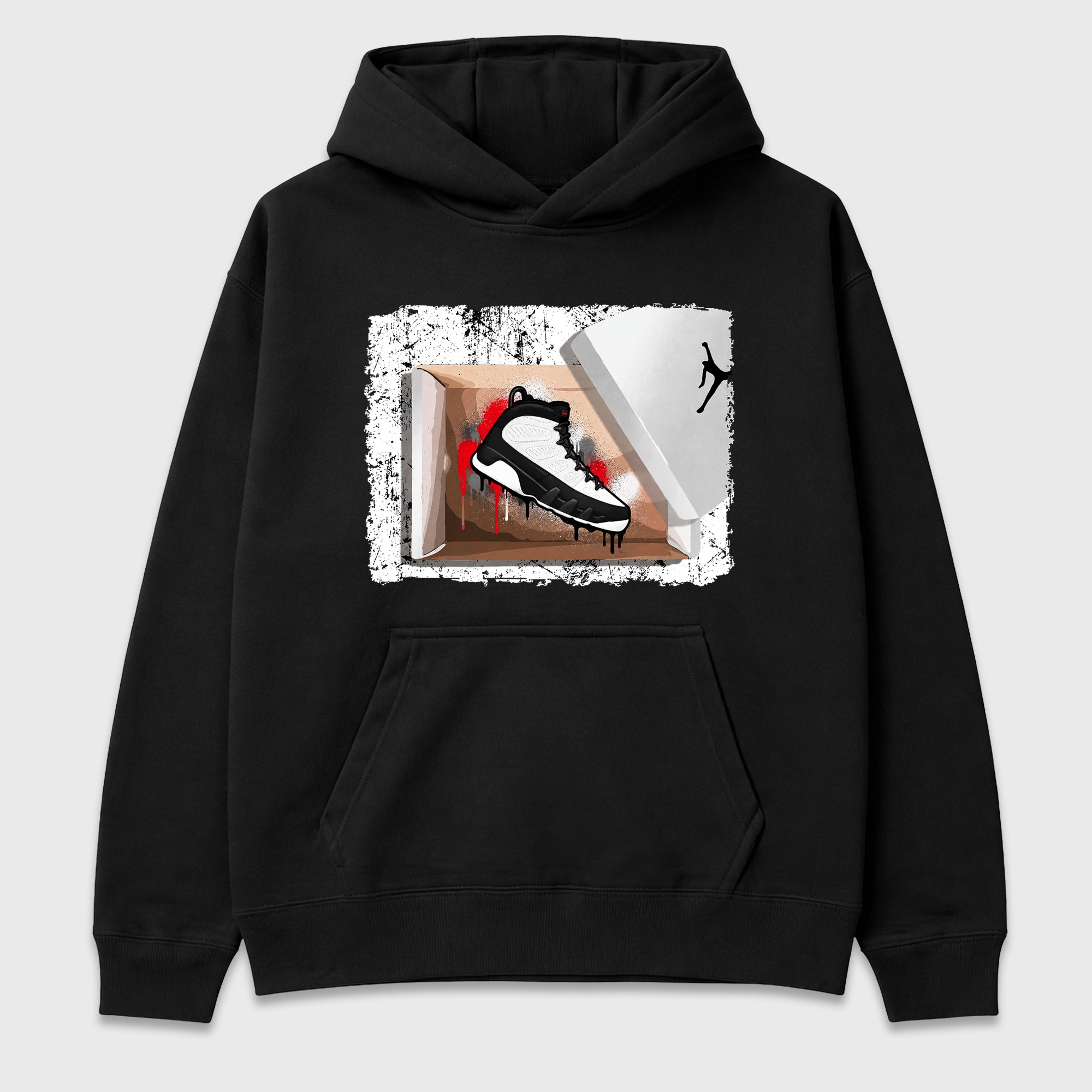 New Kicks Graphic T-Shirt featuring original streetwear artwork designed to match the Air Jordan 9 True Red. Black 2 Graphic Tee.