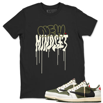 Air Jordan 1 Low Travis Scott Medium Olive shirts to match jordans New Mindset sneaker match tees Air Jordan 1 Travis Scott Medium Olive Sneaker Shirts SNRT Sneaker Tees streetwear brand