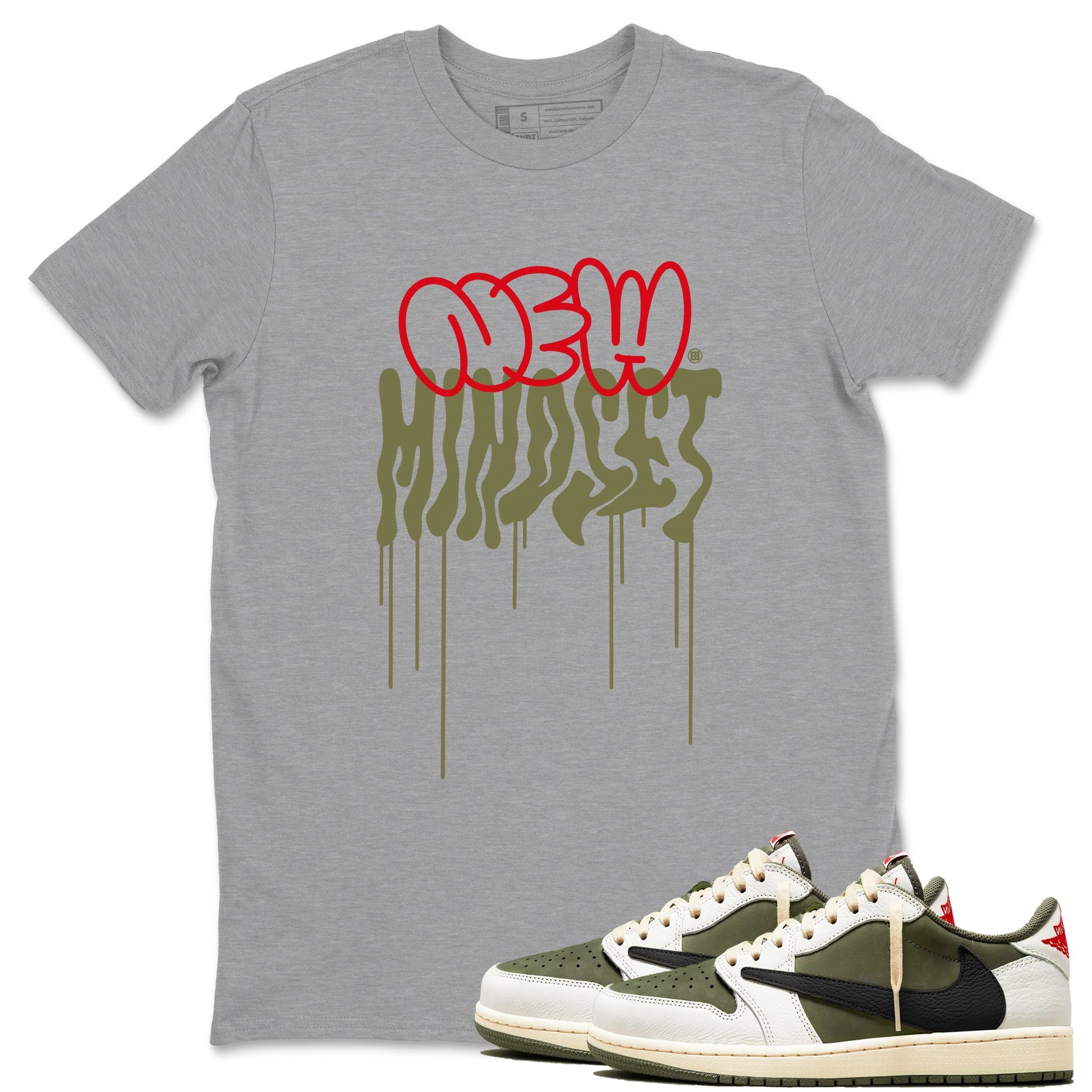 Air Jordan 1 Low Travis Scott Medium Olive shirts to match jordans New Mindset sneaker match tees Air Jordan 1 Travis Scott Medium Olive Sneaker Shirts SNRT Sneaker Tees streetwear brand