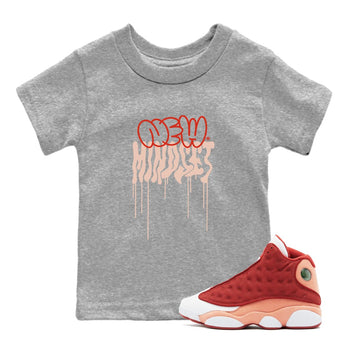 Air Jordan 13 Dune Red shirts to match jordans New Mindset sneaker match tees AJ13 Dune Red Sneaker Shirts SNRT Sneaker Tees streetwear brand Baby and Youth Heather Grey 1 cotton tee