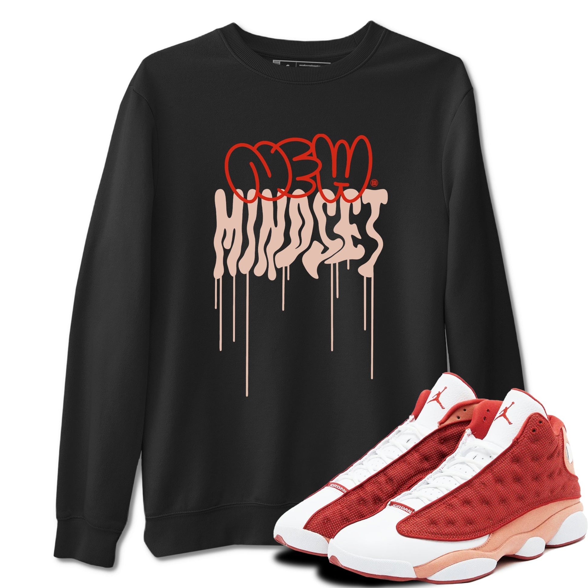Air Jordan 13 Dune Red shirts to match jordans New Mindset sneaker match tees AJ13 Dune Red Sneaker Shirts SNRT Sneaker Tees streetwear brand Black 1 unisex cotton tee
