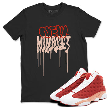 Air Jordan 13 Dune Red shirts to match jordans New Mindset sneaker match tees AJ13 Dune Red Sneaker Shirts SNRT Sneaker Tees streetwear brand Black 1 unisex cotton tee