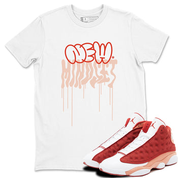 Air Jordan 13 Dune Red shirts to match jordans New Mindset sneaker match tees AJ13 Dune Red Sneaker Shirts SNRT Sneaker Tees streetwear brand White 1 unisex cotton tee