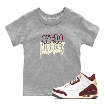 Air Jordan 3 A Ma Maniere x Burgundy Crush shirts to match jordans New Mindset sneaker match tees Jordan 3 A Ma Maniere x Burgundy Crush Sneaker Shirts SNRT Sneaker Tees streetwear brand Baby and Youth Heather Grey 1 cotton tee
