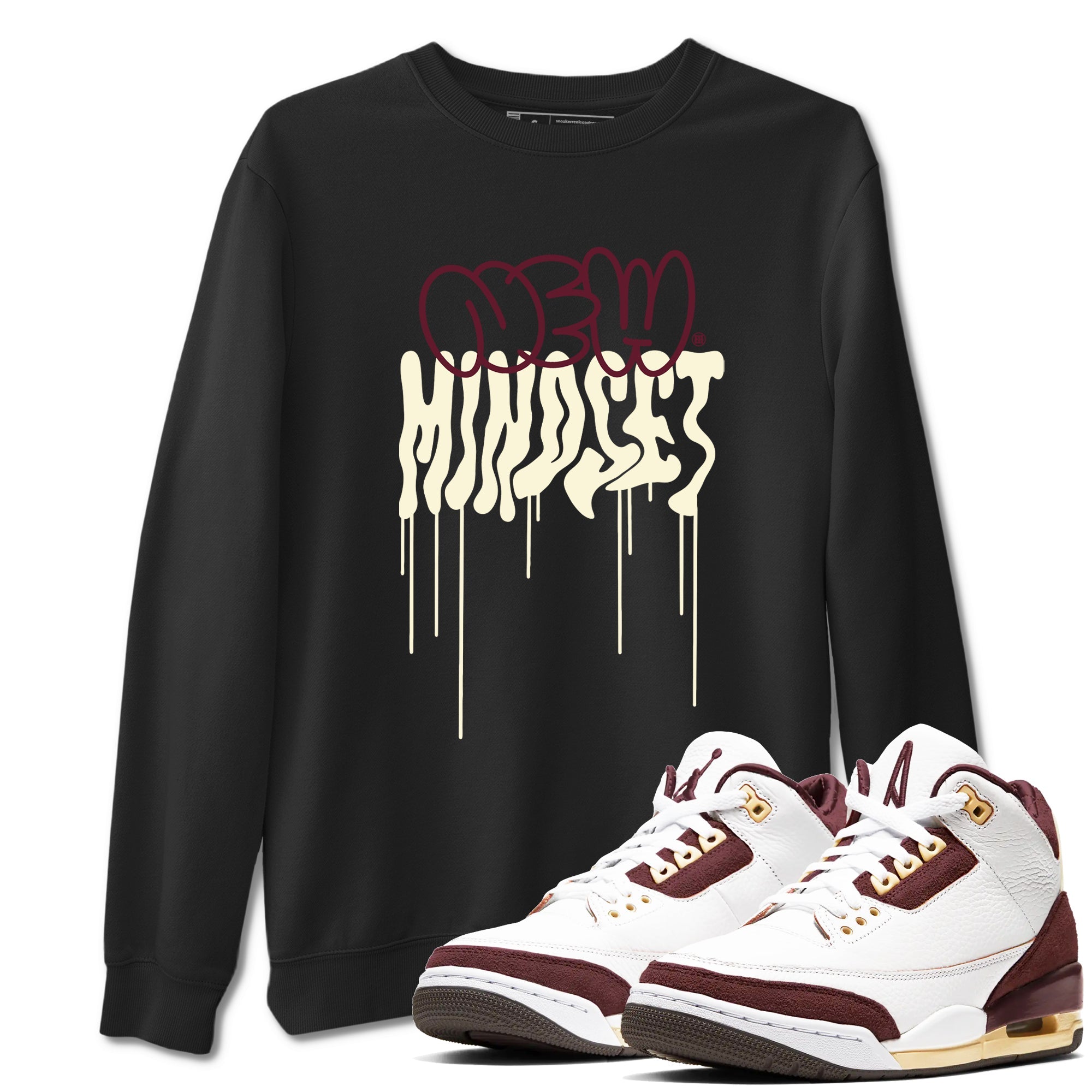 Air Jordan 3 A Ma Maniere x Burgundy Crush shirts to match jordans New Mindset sneaker match tees Jordan 3 A Ma Maniere x Burgundy Crush Sneaker Shirts SNRT Sneaker Tees streetwear brand Black 1 unisex cotton tee
