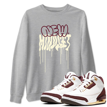 Air Jordan 3 A Ma Maniere x Burgundy Crush shirts to match jordans New Mindset sneaker match tees Jordan 3 A Ma Maniere x Burgundy Crush Sneaker Shirts SNRT Sneaker Tees streetwear brand Heather Grey 1 unisex cotton tee