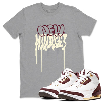 Air Jordan 3 A Ma Maniere x Burgundy Crush shirts to match jordans New Mindset sneaker match tees Jordan 3 A Ma Maniere x Burgundy Crush Sneaker Shirts SNRT Sneaker Tees streetwear brand Heather Grey 1 unisex cotton tee