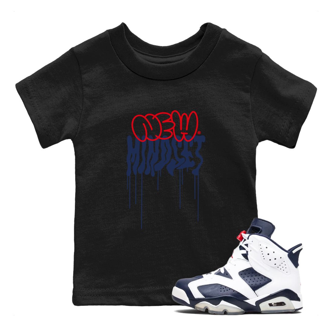 6s Olympic shirts to match jordans New Mindset sneaker match tees Air Jordan 6 Olympic Sneaker Shirts SNRT Sneaker Tees streetwear brand Baby and Youth Black 1 cotton tee