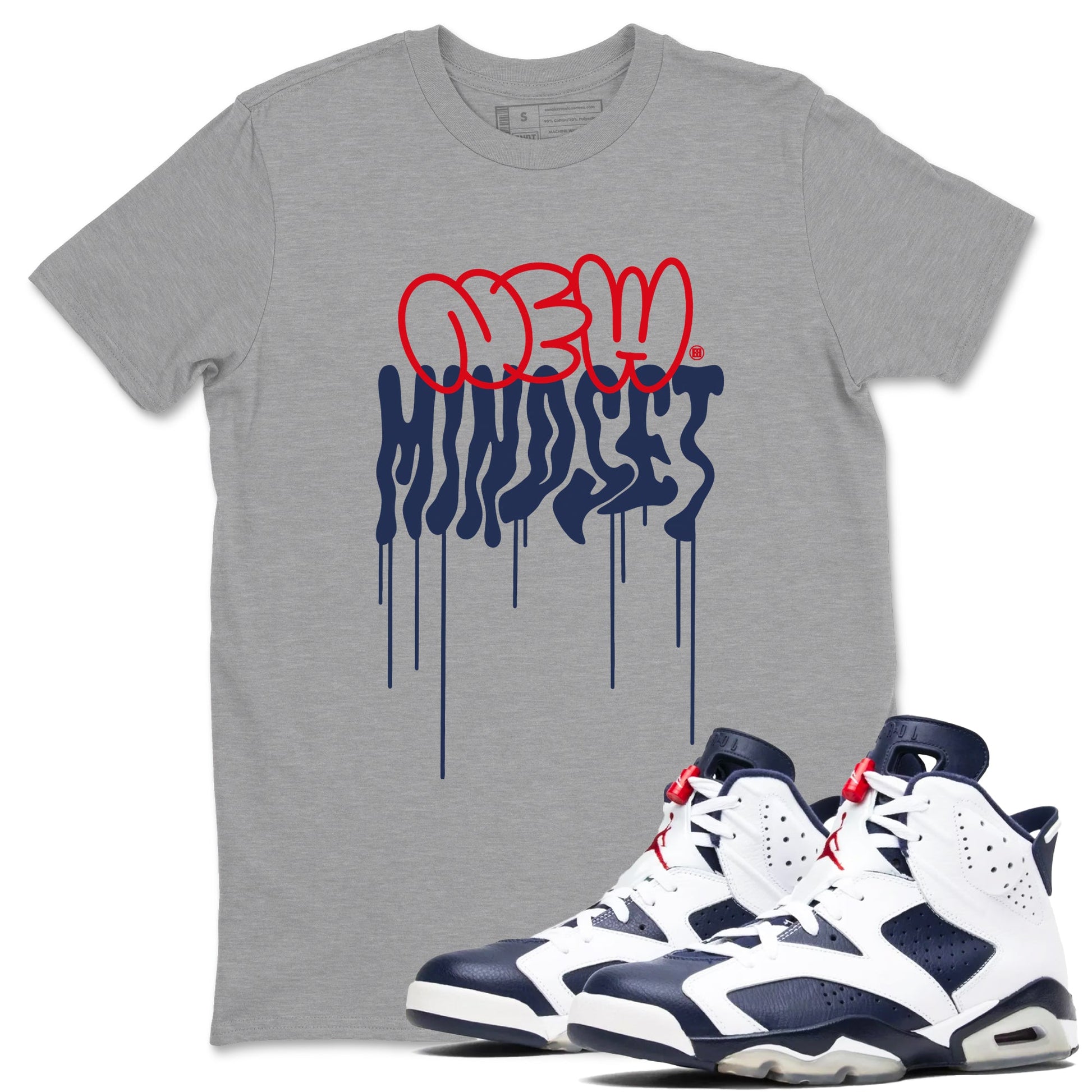 6s Olympic shirts to match jordans New Mindset sneaker match tees Air Jordan 6 Olympic Sneaker Shirts SNRT Sneaker Tees streetwear brand Heather Grey 1 unisex cotton tee