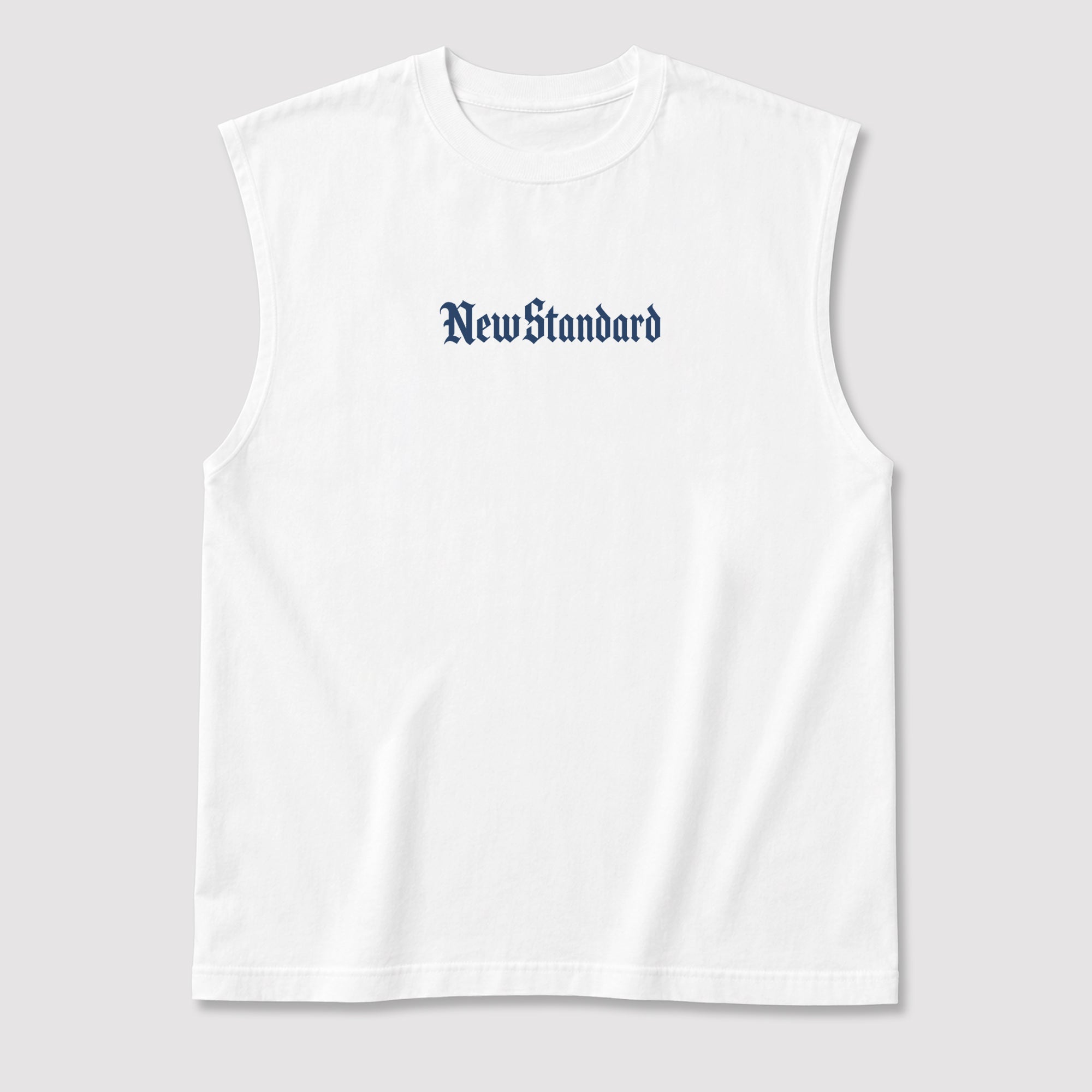 New Standard men's graphic muscle t-shirt designed to match the Air Jordan 13 Flint, featuring coordinated White 1 graphics for the perfect streetwear look.