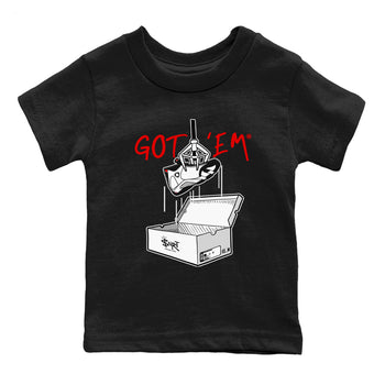 Air Jordan 14 Black Toe t shirts to match sneakers New Treasure Hunter sneaker match tees 14s Black Toe sneaker match tee SNRT Sneaker Tees Youth Baby Black 2 tee