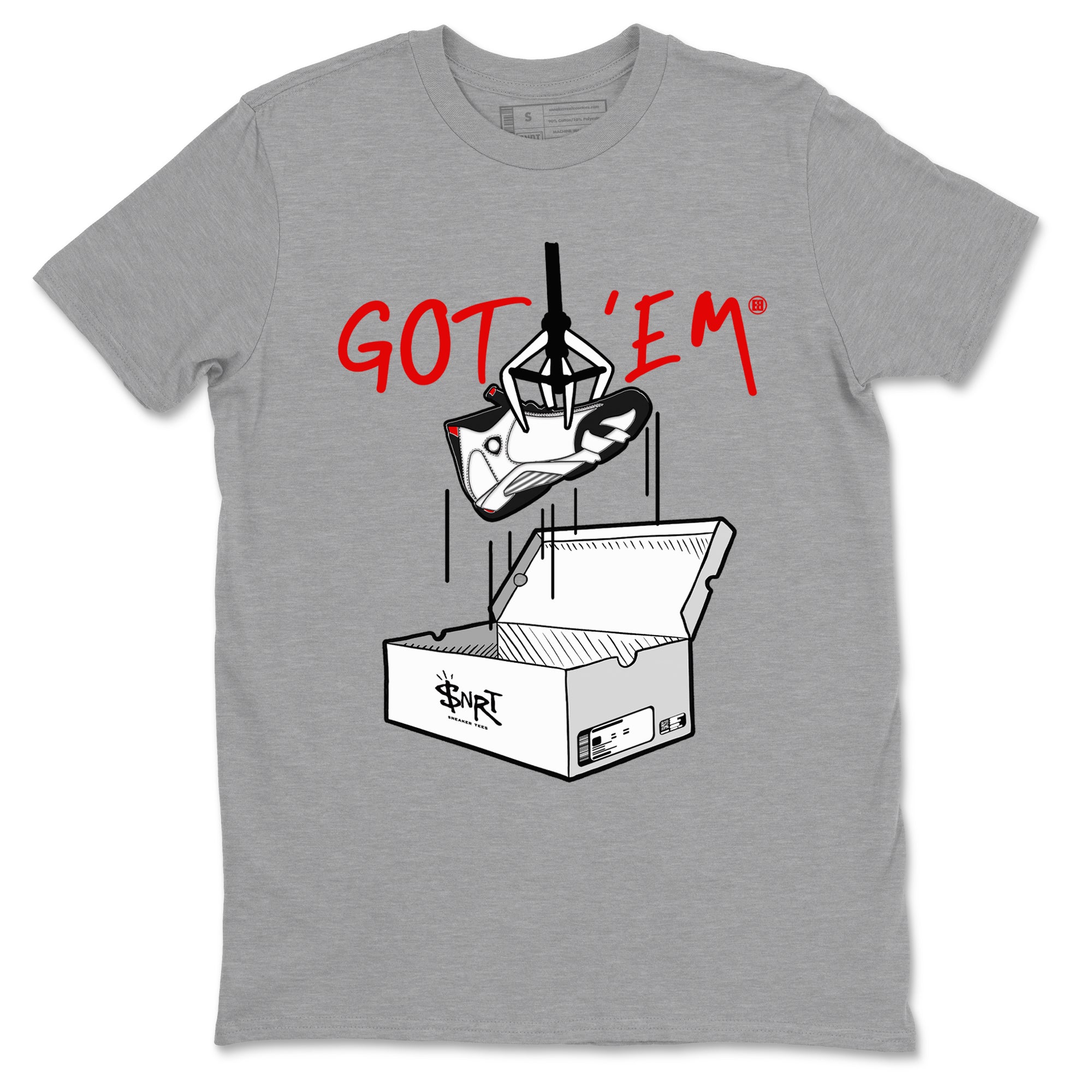 Air Jordan 14 Black Toe t shirts to match sneakers New Treasure Hunter sneaker match tees 14s Black Toe sneaker match tee SNRT Sneaker Tees unisex cotton Heather Grey 2 shirts