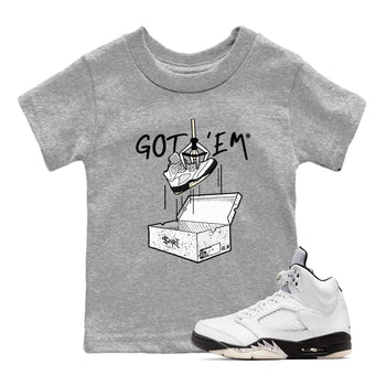 5s White Black shirts to match jordans New Treasure Hunter sneaker match tees Air Jordan 5 Retro White Black match shoes to clothes SNRT Sneaker Tees Youth Baby Heather Grey 1 tee
