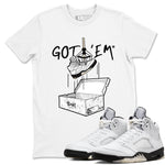 5s White Black shirts to match jordans New Treasure Hunter sneaker match tees Air Jordan 5 Retro White Black match shoes to clothes SNRT Sneaker Tees unisex cotton White 1 shirts