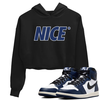 1s Midnight Navy shirts to match jordans Nice Smile sneaker match tees Air Jordan 1 Midnight Navy match shoes to clothes SNRT Sneaker Tees unisex cotton Black 1 crop tee