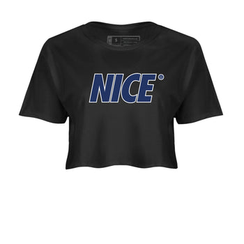 1s Midnight Navy shirts to match jordans Nice Smile sneaker match tees Air Jordan 1 Midnight Navy match shoes to clothes SNRT Sneaker Tees unisex cotton Black 2 crop tee