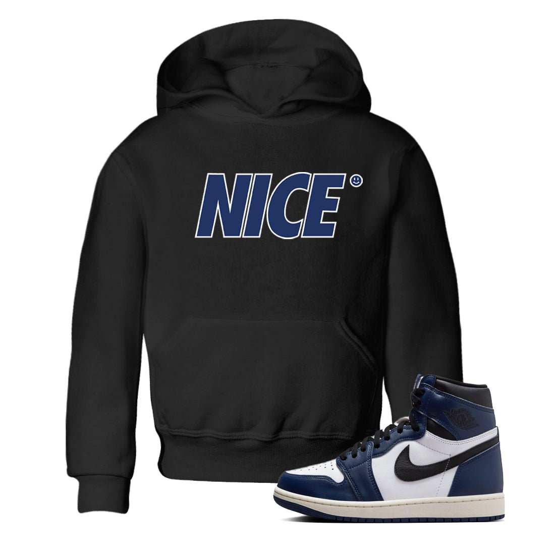 1s Midnight Navy shirts to match jordans Nice Smile sneaker match tees Air Jordan 1 Midnight Navy match shoes to clothes SNRT Sneaker Tees Youth Baby Black 1 tee