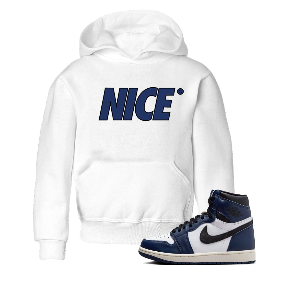 1s Midnight Navy shirts to match jordans Nice Smile sneaker match tees Air Jordan 1 Midnight Navy match shoes to clothes SNRT Sneaker Tees Youth Baby White 1 tee