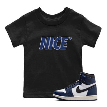 1s Midnight Navy shirts to match jordans Nice Smile sneaker match tees Air Jordan 1 Midnight Navy match shoes to clothes SNRT Sneaker Tees Youth Baby Black 1 tee