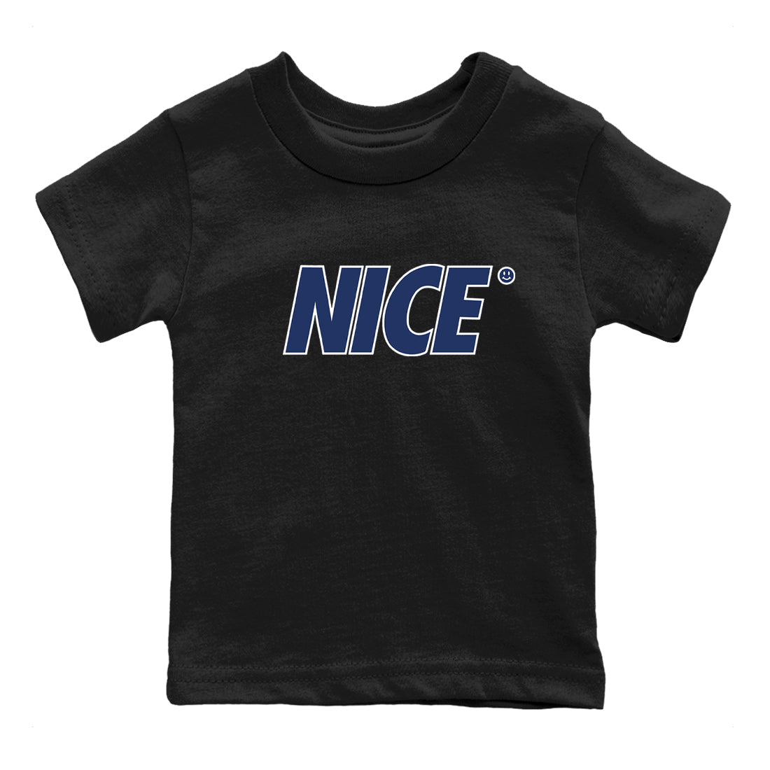 1s Midnight Navy shirts to match jordans Nice Smile sneaker match tees Air Jordan 1 Midnight Navy match shoes to clothes SNRT Sneaker Tees Youth Baby Black 2 tee