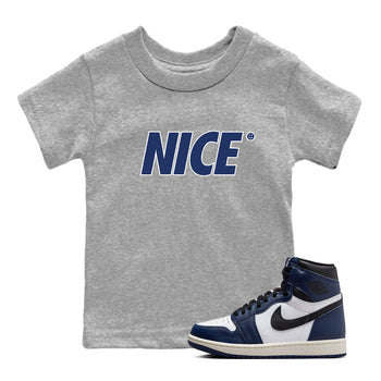 1s Midnight Navy shirts to match jordans Nice Smile sneaker match tees Air Jordan 1 Midnight Navy match shoes to clothes SNRT Sneaker Tees Youth Baby Heather Grey 1 tee