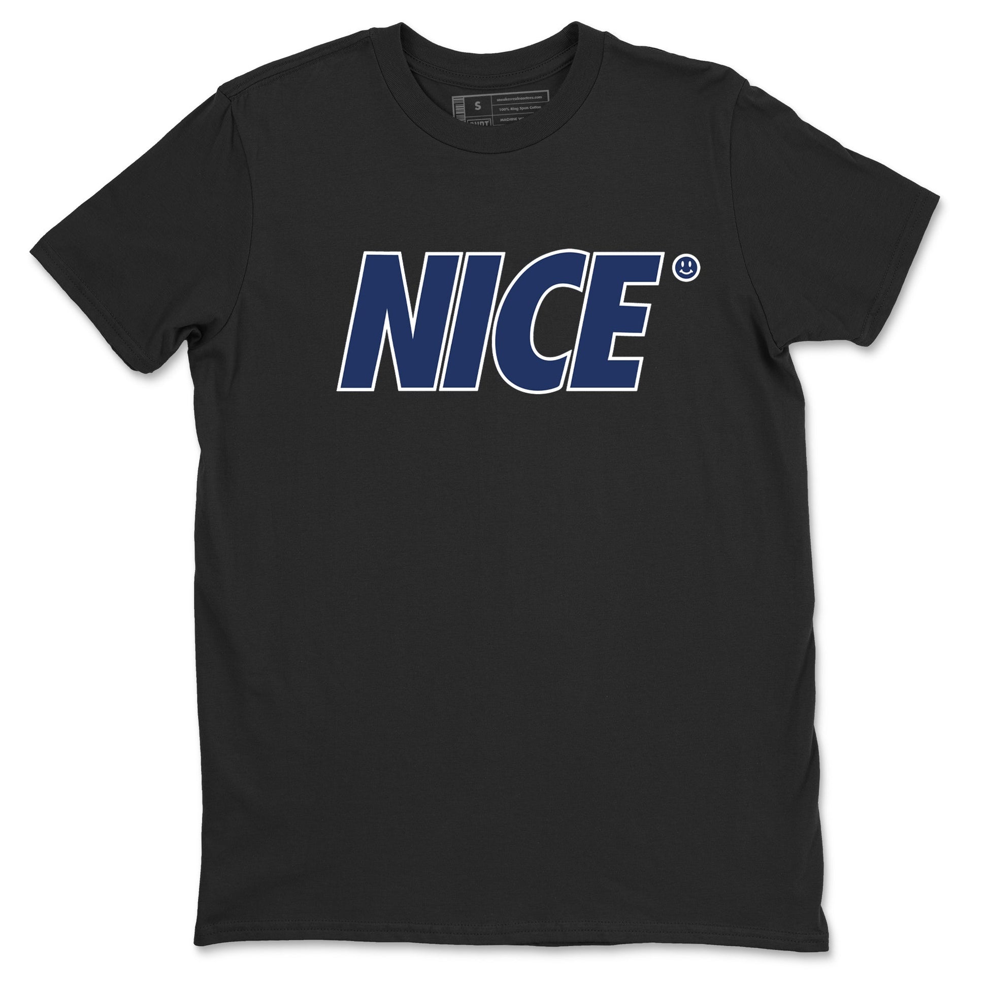1s Midnight Navy shirts to match jordans Nice Smile sneaker match tees Air Jordan 1 Midnight Navy match shoes to clothes SNRT Sneaker Tees unisex cotton Black 2 shirts