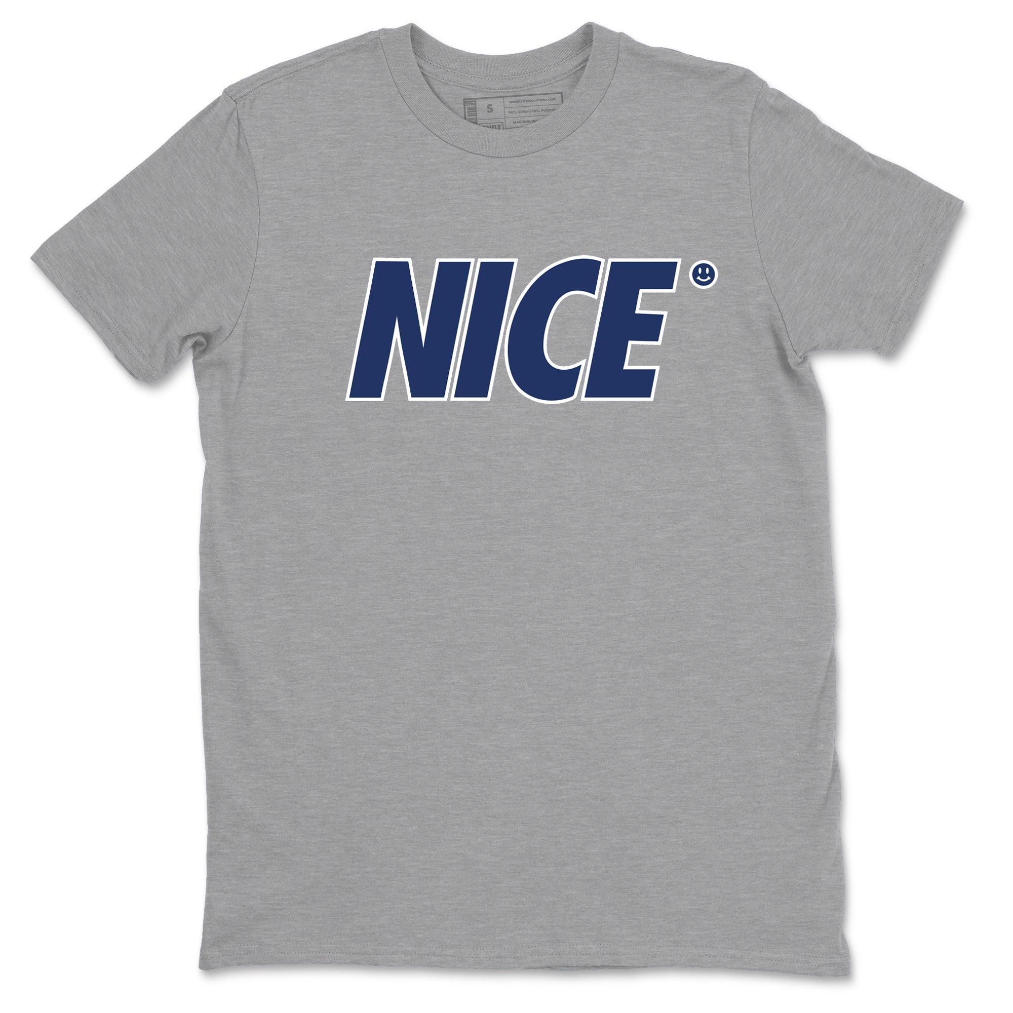 1s Midnight Navy shirts to match jordans Nice Smile sneaker match tees Air Jordan 1 Midnight Navy match shoes to clothes SNRT Sneaker Tees unisex cotton Heather Grey 2 shirts