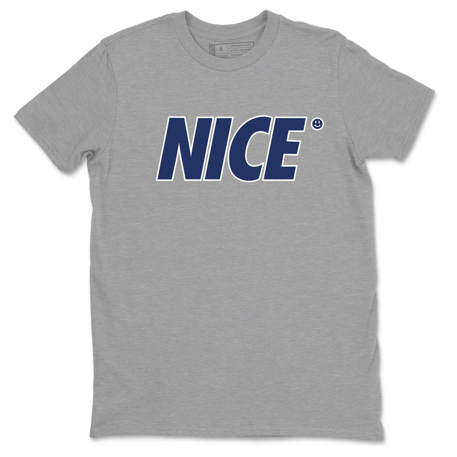 1s Midnight Navy shirts to match jordans Nice Smile sneaker match tees Air Jordan 1 Midnight Navy match shoes to clothes SNRT Sneaker Tees unisex cotton Heather Grey 2 shirts