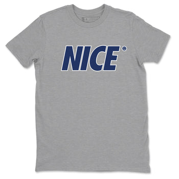 1s Midnight Navy shirts to match jordans Nice Smile sneaker match tees Air Jordan 1 Midnight Navy match shoes to clothes SNRT Sneaker Tees unisex cotton Heather Grey 2 shirts
