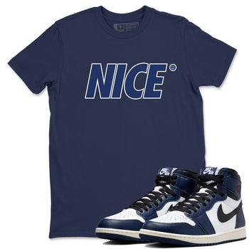 1s Midnight Navy shirts to match jordans Nice Smile sneaker match tees Air Jordan 1 Midnight Navy match shoes to clothes SNRT Sneaker Tees unisex cotton Navy 1 shirts