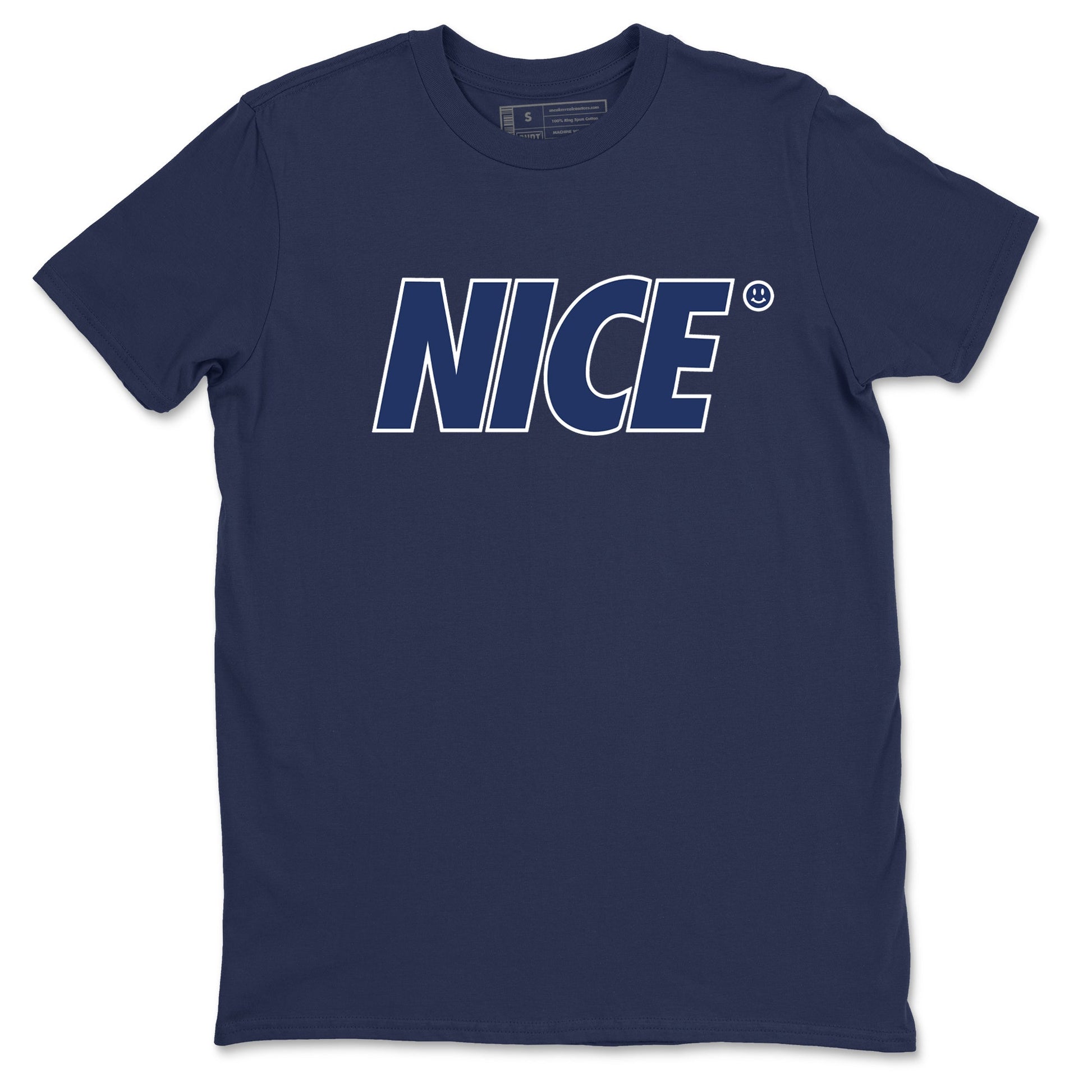 1s Midnight Navy shirts to match jordans Nice Smile sneaker match tees Air Jordan 1 Midnight Navy match shoes to clothes SNRT Sneaker Tees unisex cotton Navy 2 shirts