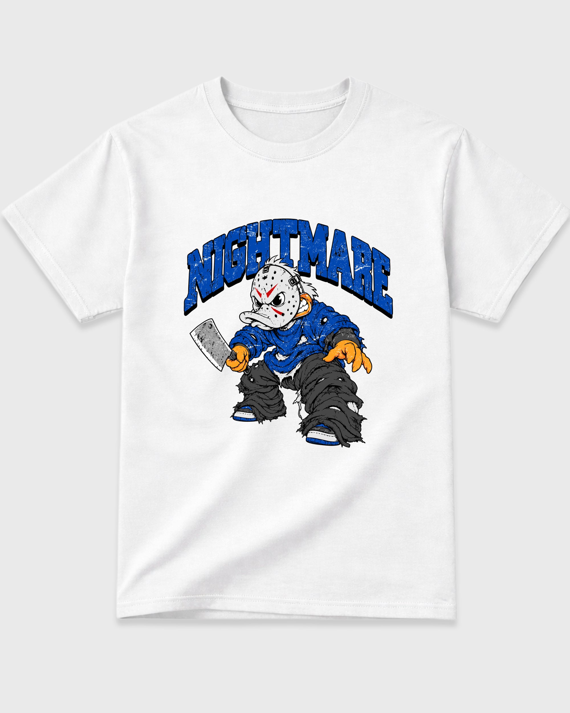 Nightmare Graphic T-Shirt featuring original streetwear artwork designed to match the Air Jordan 1 Royal. White 2 Graphic T-Shirt.